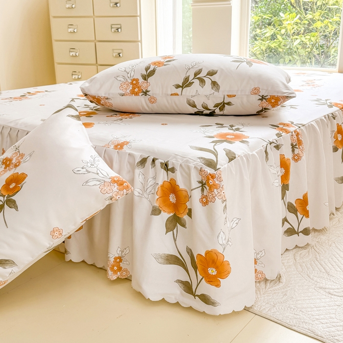 91家纺网 家纺一手货源 找家纺 莎臣豹 2025新款植物羊绒单品单件单床裙可配床裙三件套 千秋景