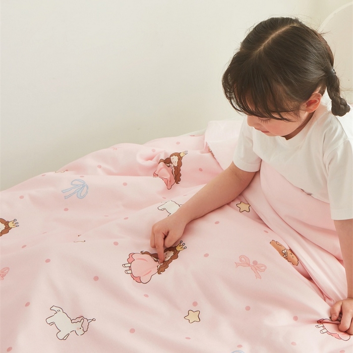 91家纺网 家纺一手货源 找家纺 艾佳宝贝 2025新款A类儿童全棉多功能单被套可拆式夏被四季被子 甜甜小公主