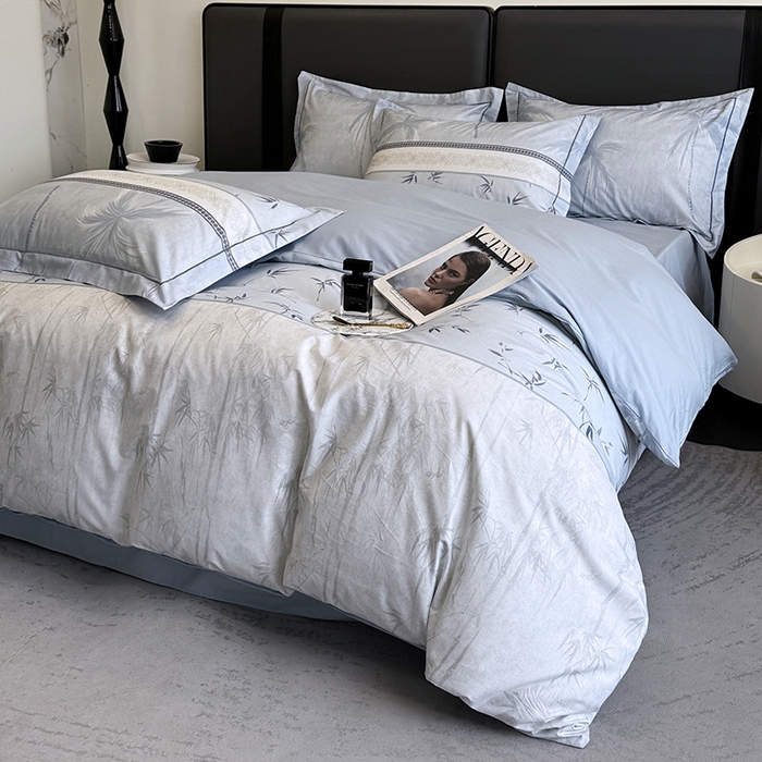 91家纺网 家纺一手货源 找家纺 乐蔻家纺 2025新款全棉13376数码印花四件套 风吹椰林(兰）