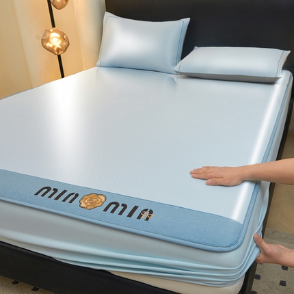 全季家居 2025新款全季家居5A抗菌min系列凉感冰丝席 床笠-天蓝
