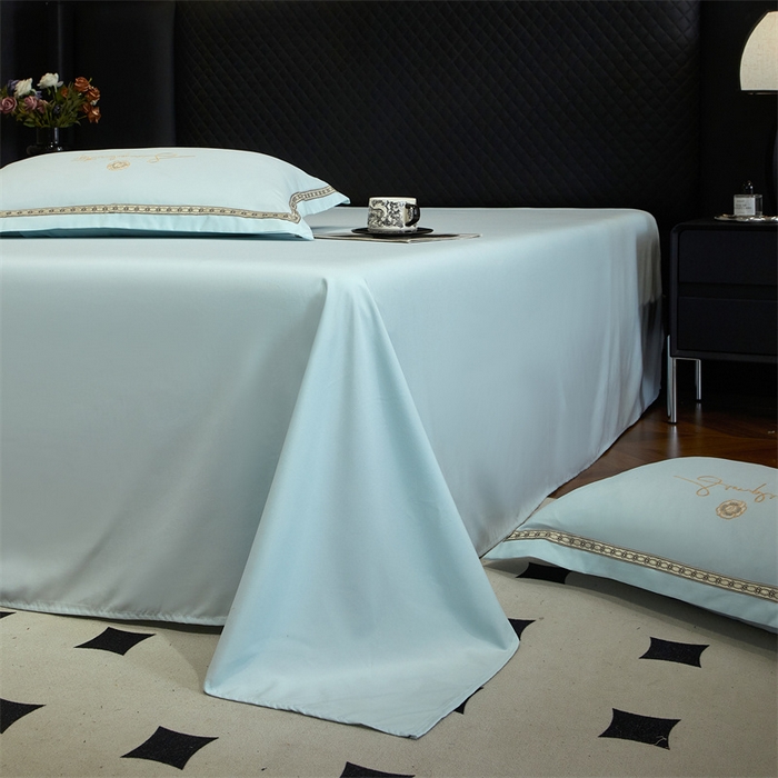 91家纺网 家纺一手货源 找家纺 （总）佳宇轩 2025爆款水洗棉五彩刺绣四件套简约轻奢织带绣花床单床笠被罩4件套-简约时代