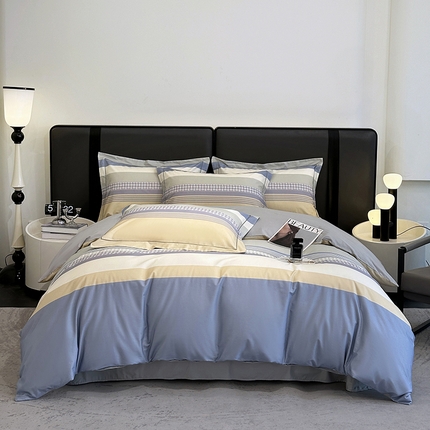 乐蔻家纺 2025新款全棉13376数码印花四件套 简柠 兰