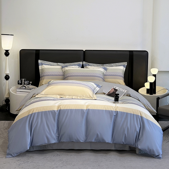 91家纺网 家纺一手货源 找家纺 乐蔻家纺 2025新款全棉13376数码印花四件套 简柠 兰