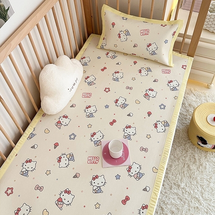 91家纺网 家纺一手货源 找家纺 （总）嗨生活 2025新款 正版授权三丽鸥儿童凉席 幼儿园凉席 冰丝席