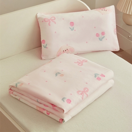 艾佳宝贝 2025新款A类儿童全棉多功能单被套可拆式夏被 小香兔