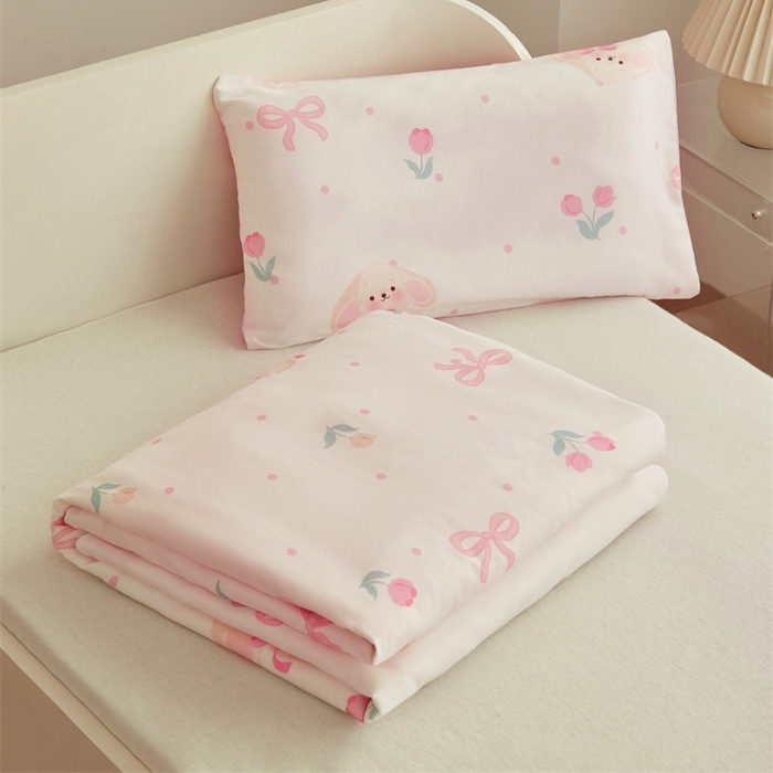 91家纺网 家纺一手货源 找家纺 艾佳宝贝 2025新款A类儿童全棉多功能单被套可拆式夏被 小香兔