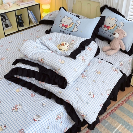 91家纺网 家纺一手货源 找家纺 （总）慕希2025新款水洗棉萌趣夏被夏凉被空调被四件套