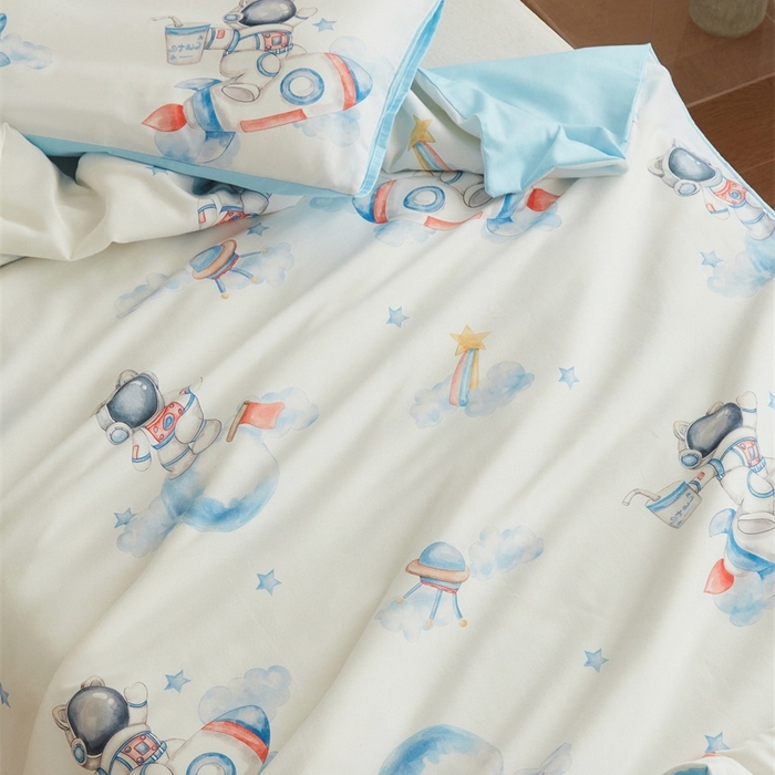 91家纺网 家纺一手货源 找家纺 艾佳宝贝 2025新款A类儿童全棉多功能单被套可拆式夏被四季被子 航天员