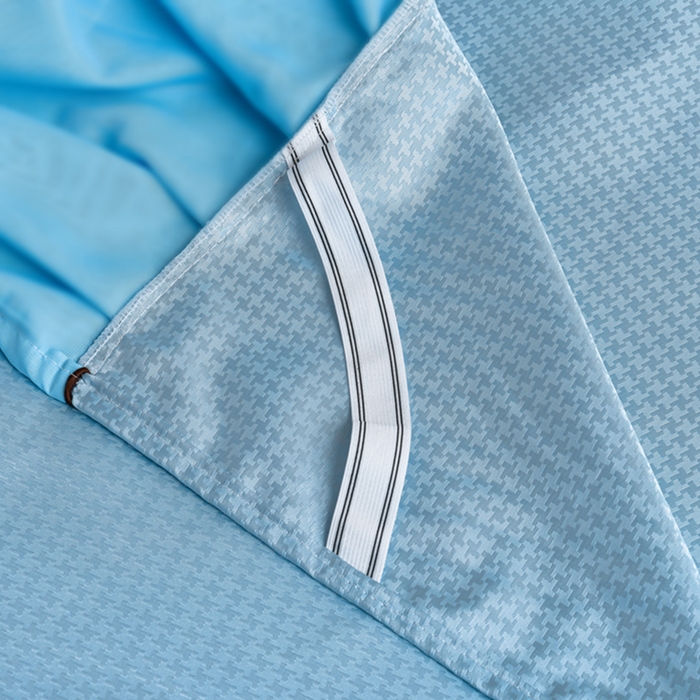 91家纺网 家纺一手货源 找家纺 家之硕家纺 2025新款冰丝凉席床裙款三件套 天空蓝