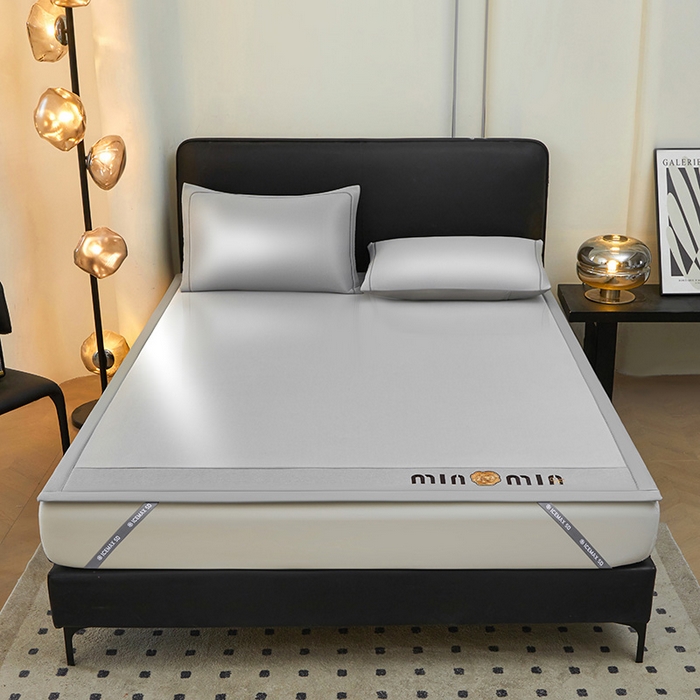 91家纺网 家纺一手货源 找家纺 全季家居 2025新款全季家居5A抗菌min系列凉感冰丝席 床席-银灰