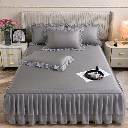 （总）家之硕家纺 2025新款冰丝凉席床裙款三件套