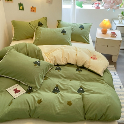 91家纺网 家纺一手货源 找家纺 （总）优卡迪家纺馆 2025新款水洗棉毛巾绣四件套（下载文件夹包含买家秀）