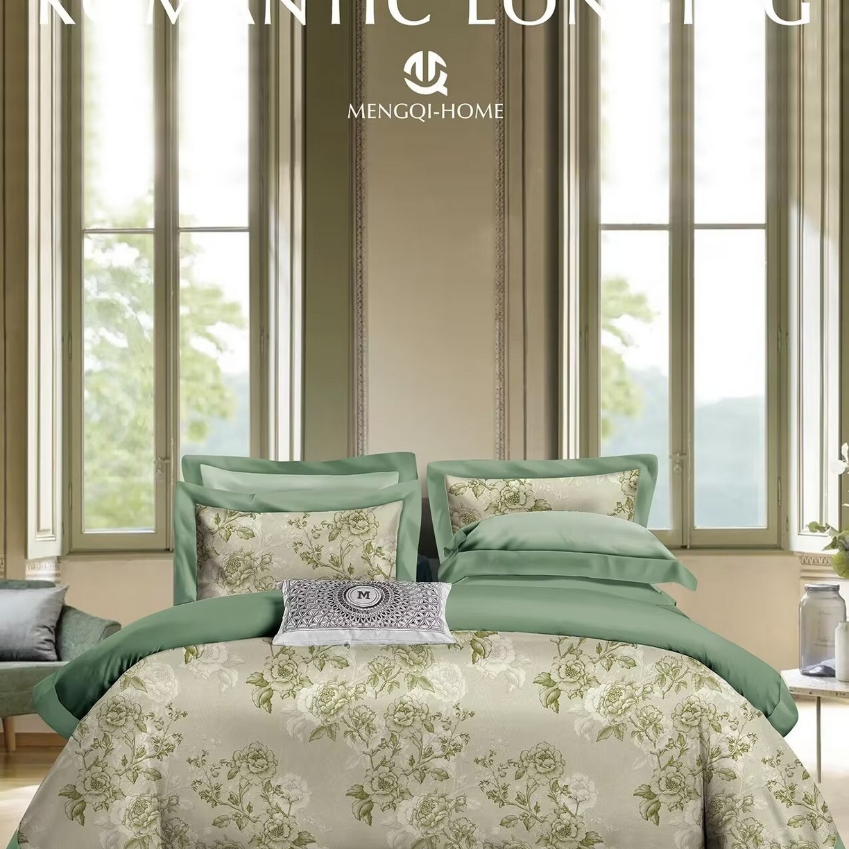 91家纺网 家纺一手货源 找家纺 （总）丽卡家纺 2025新款全棉纯棉13376数码印花四件套