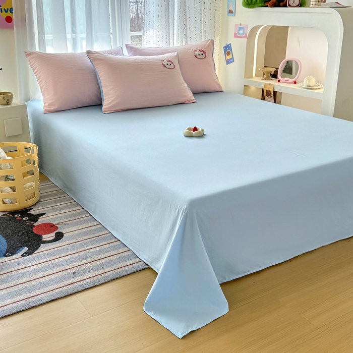 91家纺网 家纺一手货源 找家纺 优卡迪家纺馆 2025新款水洗棉毛巾绣四件套（下载文件夹包含买家秀） 草莓KT-玉粉