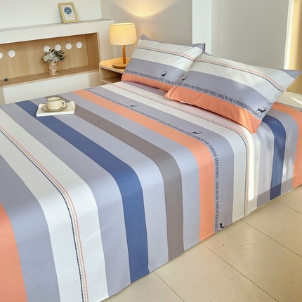 91家纺网 家纺一手货源 找家纺 （总）春皖家纺 2025新款A类全棉简约老粗纱布四件套风格一-普通款单枕套