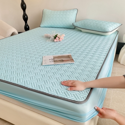 91家纺网 家纺一手货源 找家纺 （总）欧邦2025新款纯色加厚乳胶床笠三件套