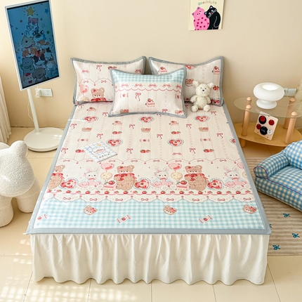 91家纺网 家纺一手货源 找家纺 （总）懒猫家纺 2025春夏新款250D数码印花冰丝席凉席席子