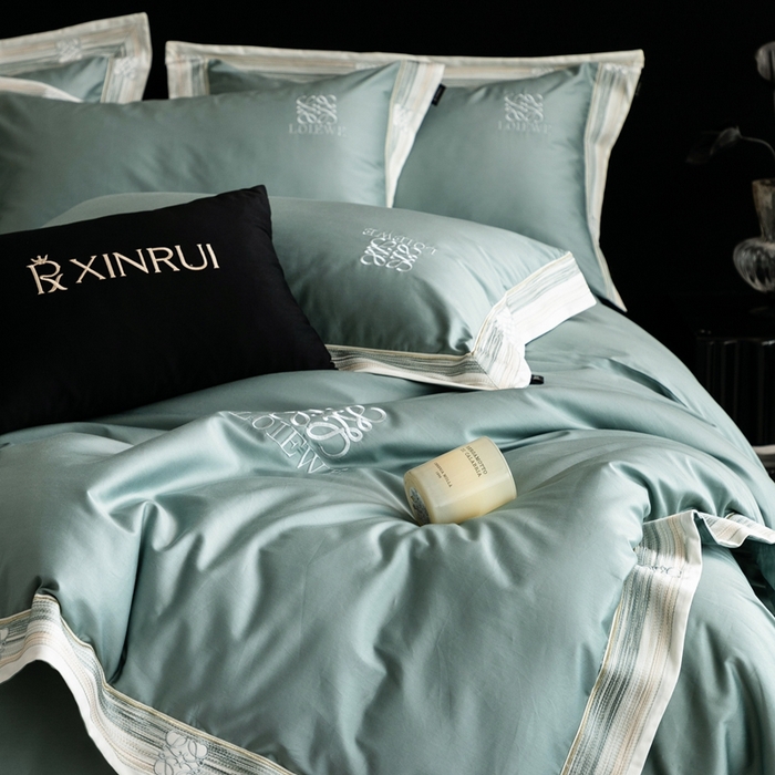 91家纺网 家纺一手货源 找家纺 （总）馨蕊家居 2025新款100s高奢典藏简约全棉系列四件套-棉罗莎