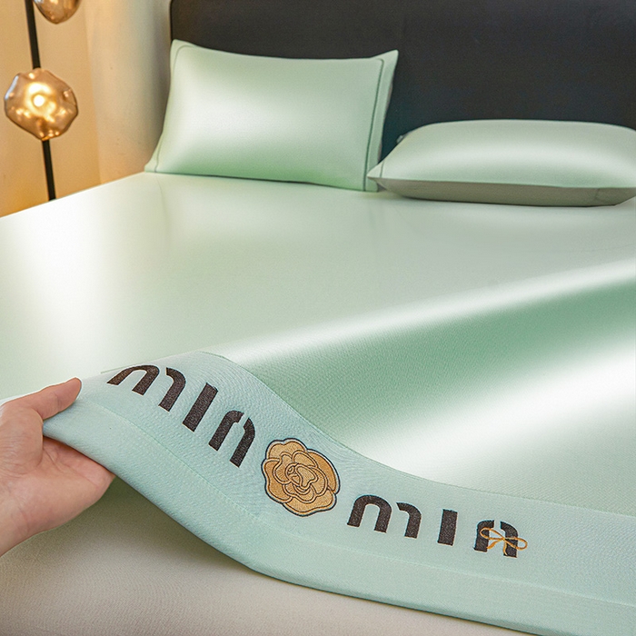 91家纺网 家纺一手货源 找家纺 全季家居 2025新款全季家居5A抗菌min系列凉感冰丝席 床席-水绿