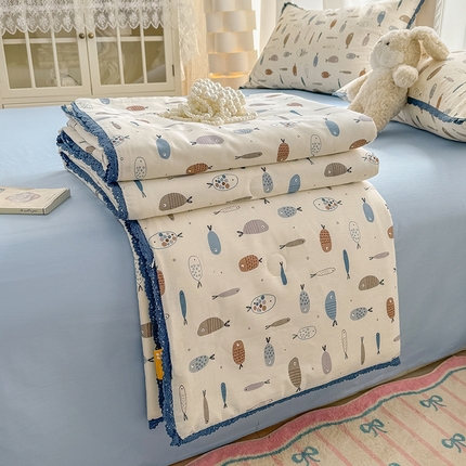 91家纺网 家纺一手货源 找家纺 （总）梦依依 2025新款小清新印花系列全棉夏被大豆夏被