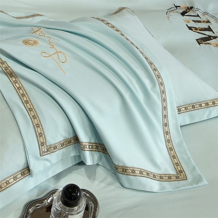 91家纺网 家纺一手货源 找家纺 （总）佳宇轩 2025爆款水洗棉五彩刺绣四件套简约轻奢织带绣花床单床笠被罩4件套-简约时代