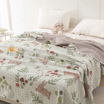 91家纺网 家纺一手货源 找家纺 （总）乐家毛巾被（工厂自产自销） 2025春夏新款三层全棉纯棉印花毛巾被