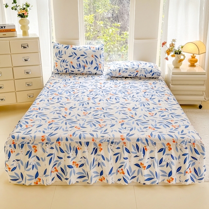 91家纺网 家纺一手货源 找家纺 （总）莎臣豹 2025新款植物羊绒单品单件单床裙可配床裙三件套