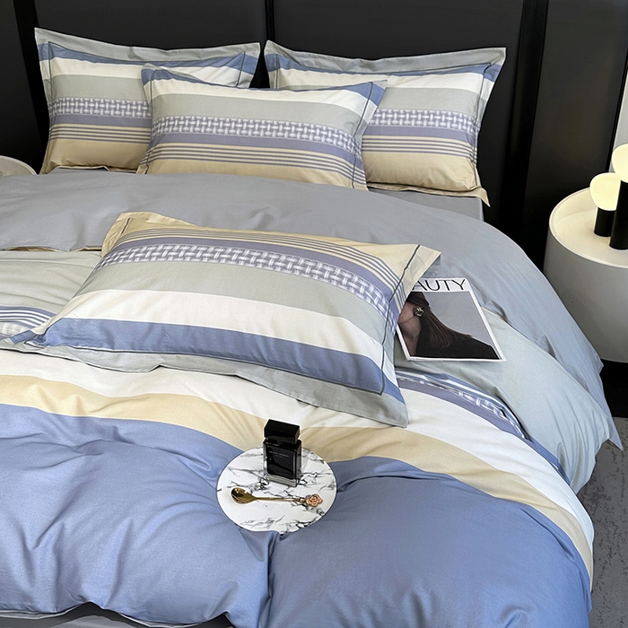 91家纺网 家纺一手货源 找家纺 乐蔻家纺 2025新款全棉13376数码印花四件套 简柠 兰