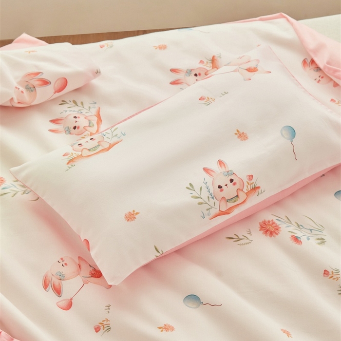 91家纺网 家纺一手货源 找家纺 艾佳宝贝 2025新款A类儿童全棉多功能单被套 春日游玩