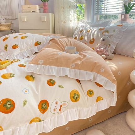 91家纺网 家纺一手货源 找家纺 （总）2025新款公主风四件套全棉纯棉白花边被套床单款式三件套