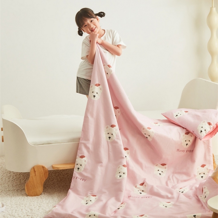 91家纺网 家纺一手货源 找家纺 艾佳宝贝 2025新款A类儿童全棉多功能单被套 乖萌小狗