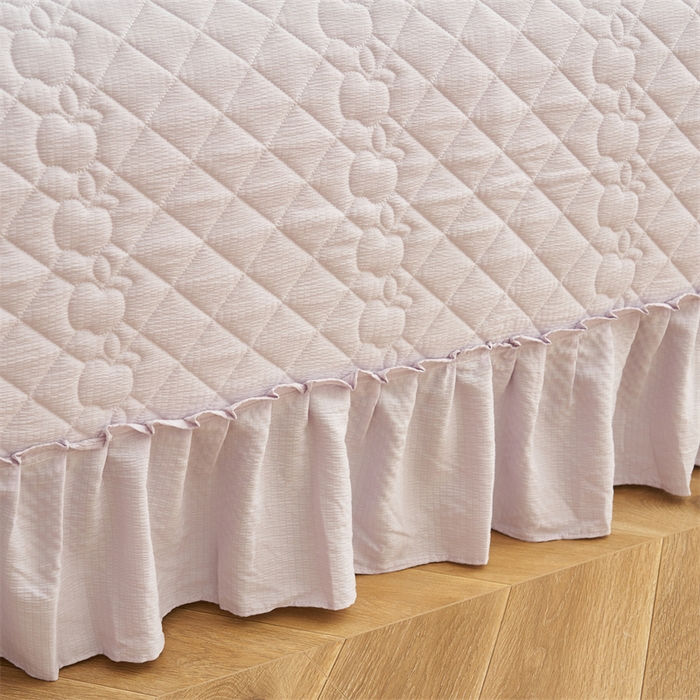 91家纺网 家纺一手货源 找家纺 恒爱家纺 2025新款A类泡泡纱床盖-杜鹃 浪漫紫