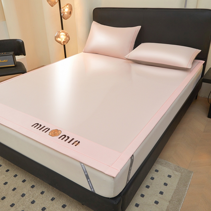 91家纺网 家纺一手货源 找家纺 全季家居 2025新款全季家居5A抗菌min系列凉感冰丝席 床席-淡粉