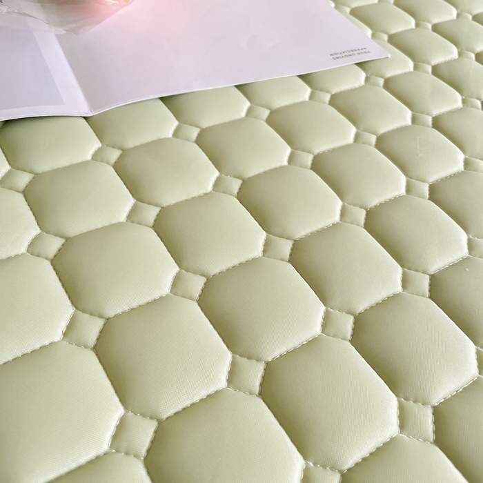 91家纺网 家纺一手货源 找家纺 欧邦2025新款纯色加厚乳胶床笠三件套 方格-果绿