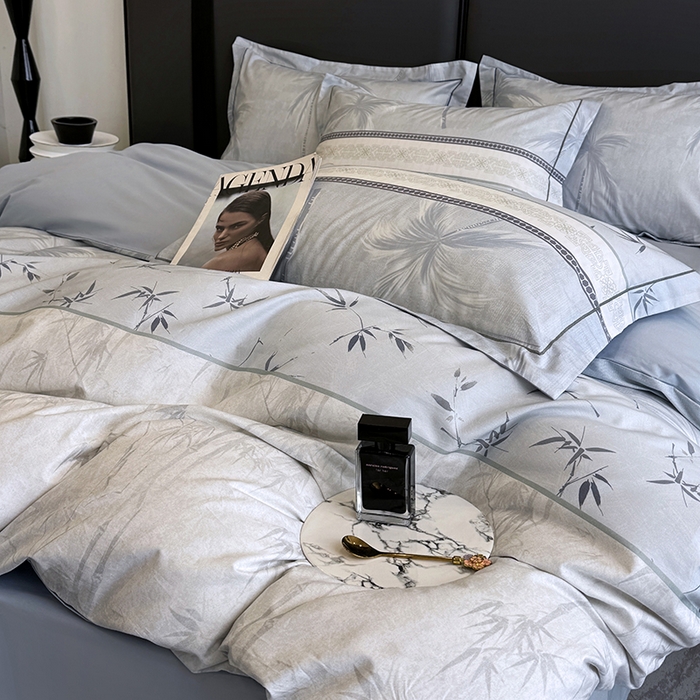 91家纺网 家纺一手货源 找家纺 乐蔻家纺 2025新款全棉13376数码印花四件套 风吹椰林(兰）