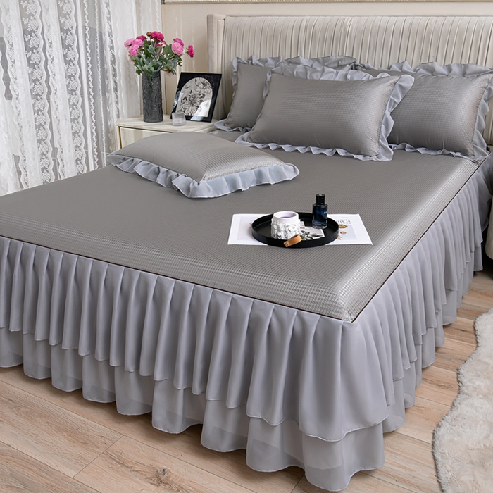 91家纺网 家纺一手货源 找家纺 （总）家之硕家纺 2025新款冰丝凉席床裙款三件套