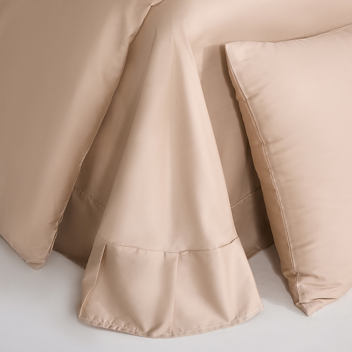 91家纺网 家纺一手货源 找家纺 闲鱼家纺 2025新款亲肤舒适60S黑标A类全棉纯色四件套单被套单床笠-风格一单被套单床笠-风格二 奶咖杏