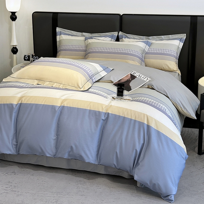 91家纺网 家纺一手货源 找家纺 乐蔻家纺 2025新款全棉13376数码印花四件套 简柠 兰