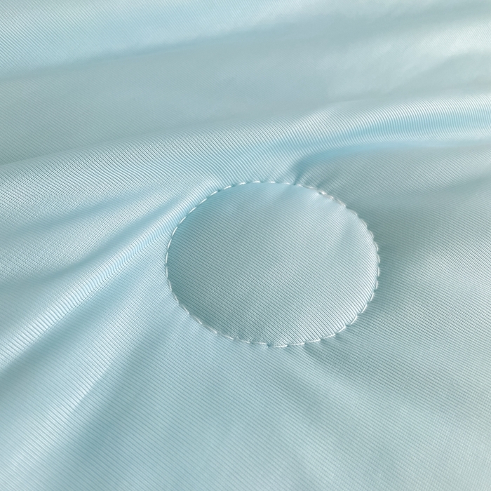 91家纺网 家纺一手货源 找家纺 欧邦2025新款纯色加厚乳胶床笠三件套 饼干花-湖蓝