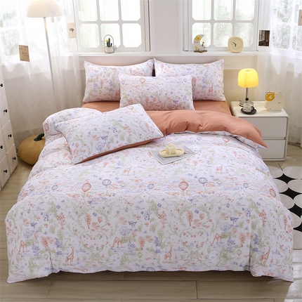 91家纺网 家纺一手货源 找家纺 （总）织写 2025新款A类双层纱针织棉四件套床单四件套床单四件套小清新四件套