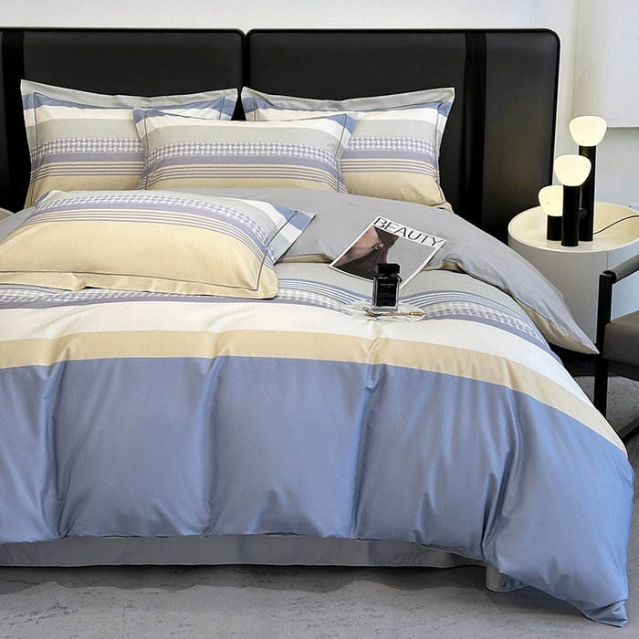 91家纺网 家纺一手货源 找家纺 乐蔻家纺 2025新款全棉13376数码印花四件套 简柠 兰