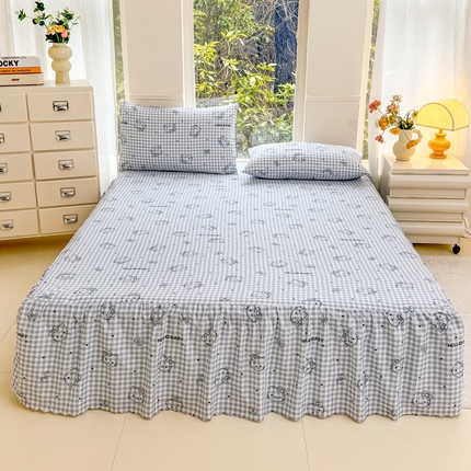 91家纺网 家纺一手货源 找家纺 （总）莎臣豹 2025新款植物羊绒单品单件单床裙可配床裙三件套