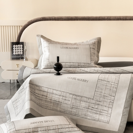 91家纺网 家纺一手货源 找家纺 （总）三味舒屋2025新款凉感抗菌防螨印花冰丝养生席养生床笠配包装