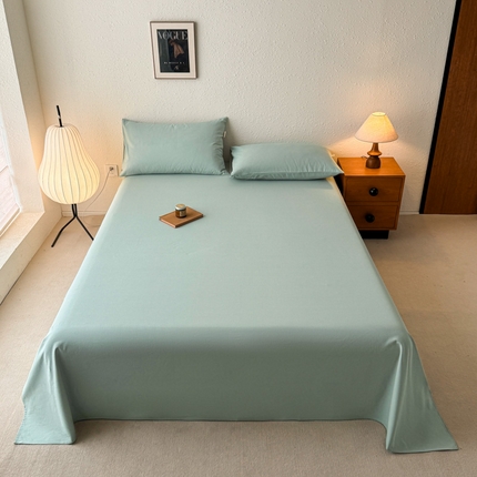 （提供买家秀 爆款花型 不断货）2025新款全棉纯色老粗布单床单 烟青