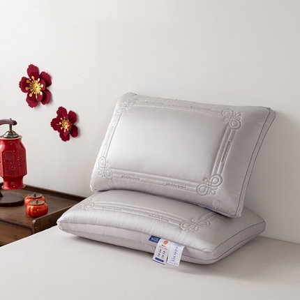 2025新款婚庆枕芯 同心结缘-灰乳胶枕