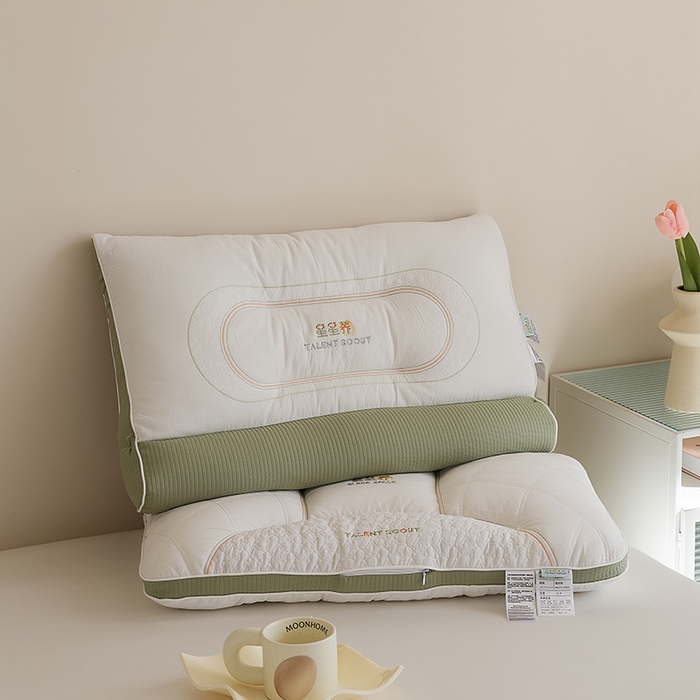 91家纺网 家纺一手货源 找家纺 2025新款星星荞护颈枕枕头枕芯 反牵引护颈枕-一对装（甜荞麦壳）