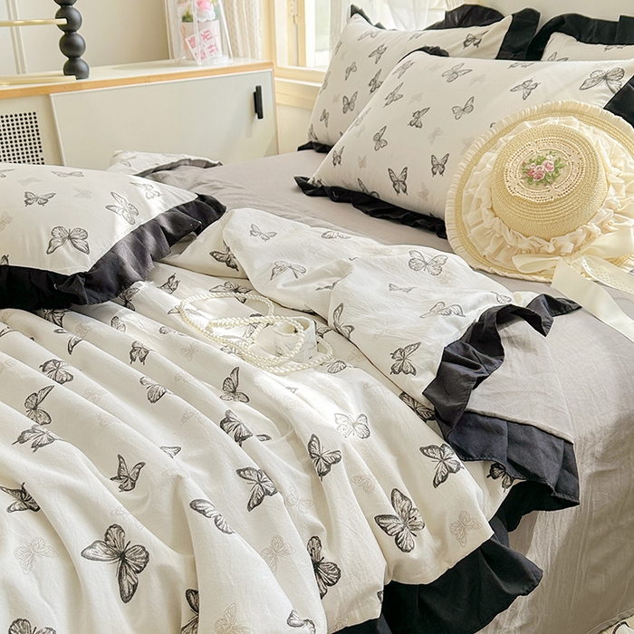 91家纺网 家纺一手货源 找家纺 佳一家纺 2025新款亲肤水洗棉夏被 蝶舞