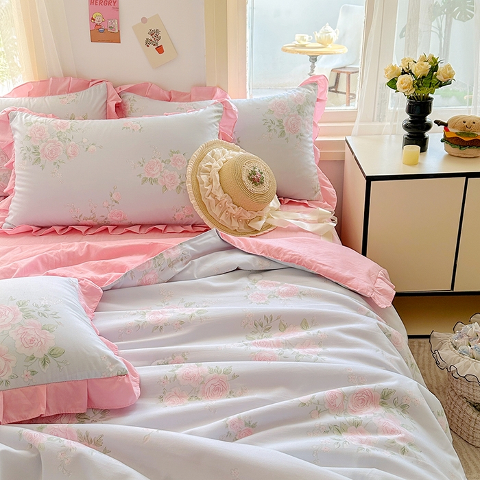 91家纺网 家纺一手货源 找家纺 佳一家纺 2025新款亲肤水洗棉夏被 倾城之恋