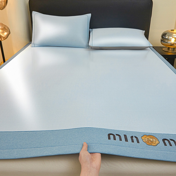 91家纺网 家纺一手货源 找家纺 全季家居 2025新款全季家居5A抗菌min系列凉感冰丝席 床席-天蓝