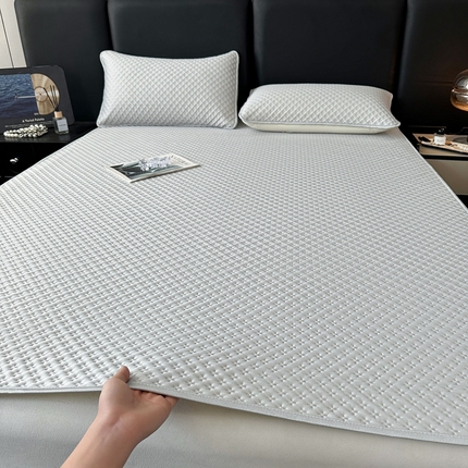 湘之帛 2025新款华夫格冰豆豆凉席 米字格-浅灰色